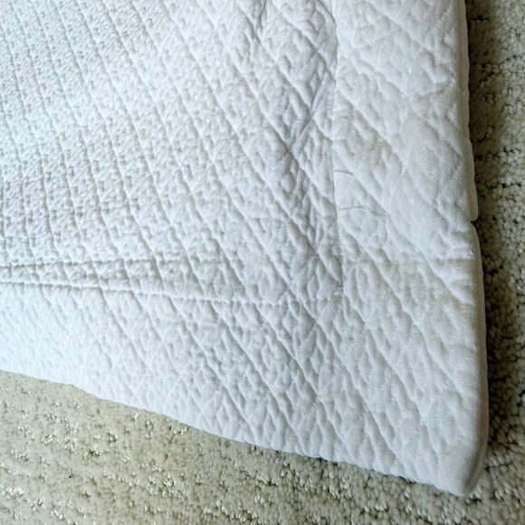 Pottery Barn Matelasse White Embossed Print 24 x 24 Pillow Shams - Set of 2 - Picture 2 of 13